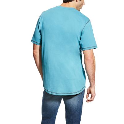 Ariat Rebar Workman - T Shirts Blauw Heren - 35261-420